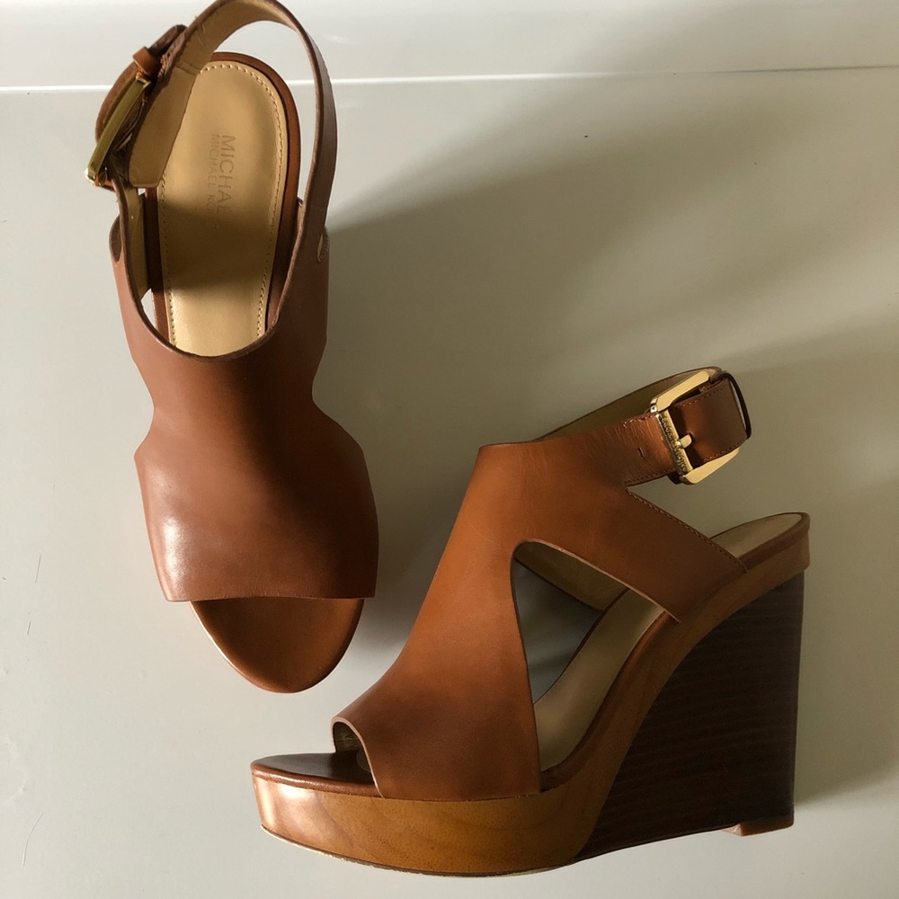 MICHAEL Micheal Kors Open Toe Wedge Sandals